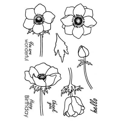 Jane's Doodles Clear Stamps - Anemone